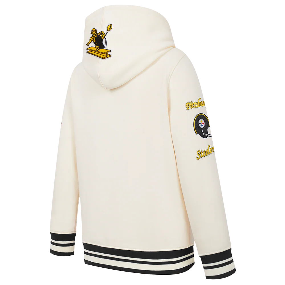 NFL PITTSBURGH STEELERS RETRO CLASSIC TODDLER BOYS RIB FLEECE PULLOVER HOODIE (BLACK/YELLOW) - Image 4