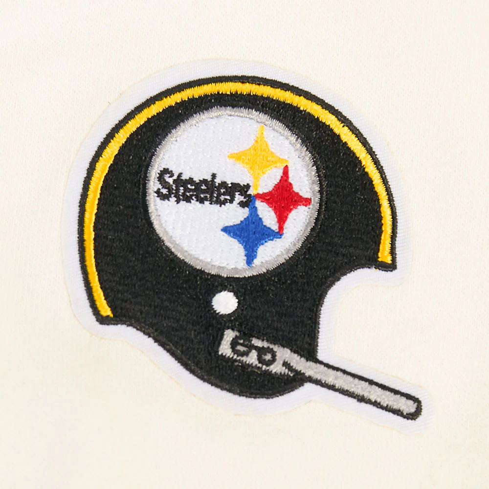 NFL PITTSBURGH STEELERS RETRO CLASSIC TODDLER GIRL'S RIB FLC PO HOODIE (EGGSHELL/ BLACK) - Image 5