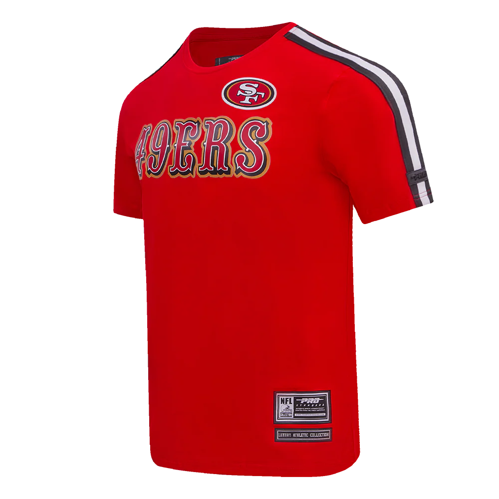 NFL SAN FRANCISCO 49ERS CLASSIC MESH STRIPED MEN'S TEE (RED/BLACK) - Image 2