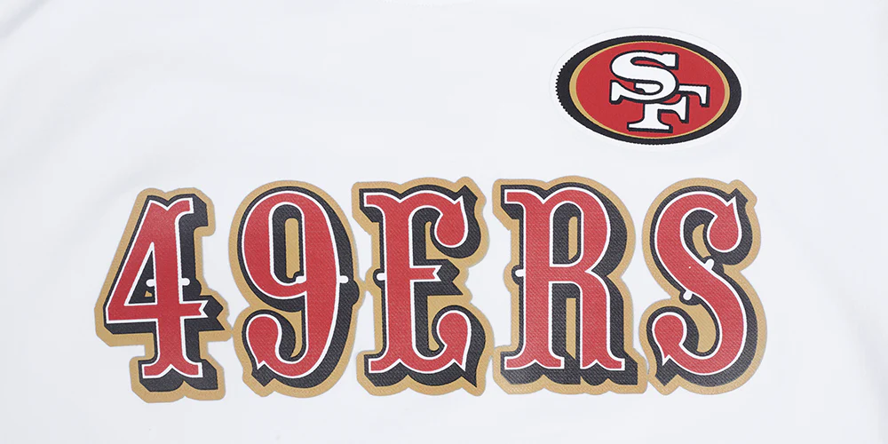 NFL SAN FRANCISCO 49ERS CLASSIC MESH MEN'S SINGLE JERSEY STRIPED TEE (WHITE/RED) - Image 5