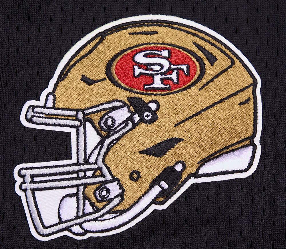 NFL SAN FRANCISCO 49ERS CLASSIC MEN'S MESH BUTTON DOWN JERSEY (BLACK/RED) - Image 9