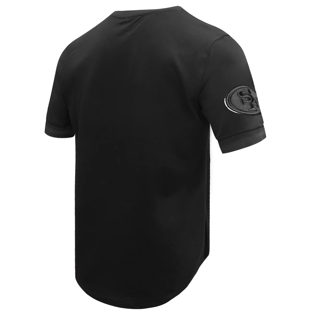 NFL SAN FRANCISCO 49ERS TRIPLE BLACK MEN'S DOUBLE KNIT TEE (TRIPLE BLACK) - Image 3