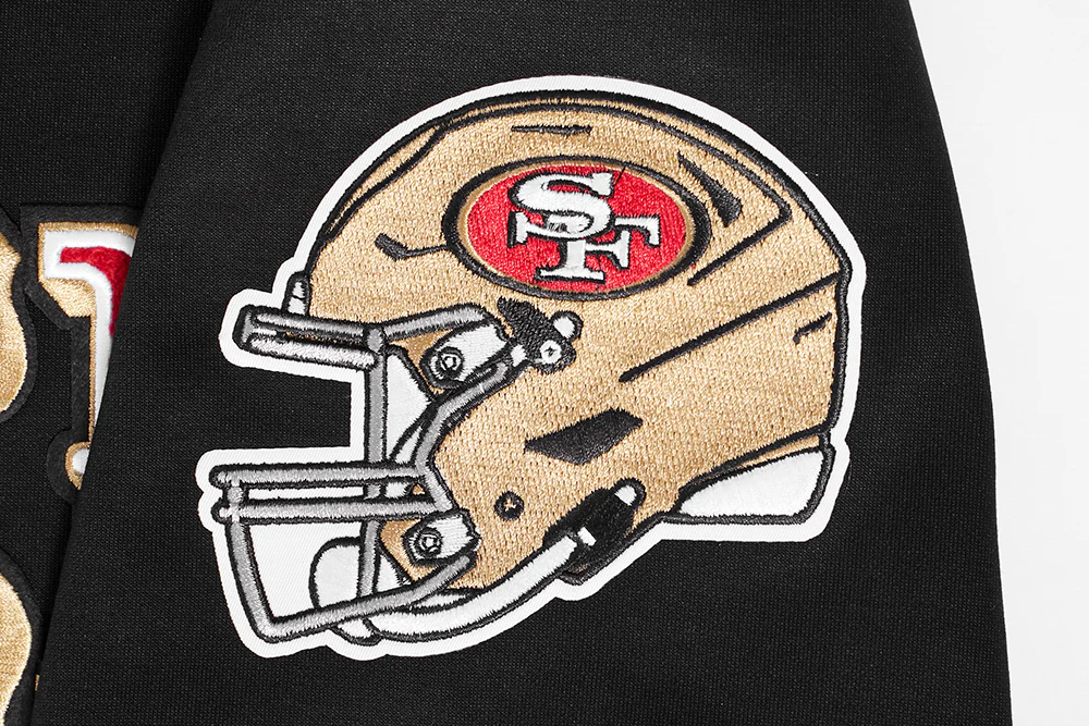 NFL SAN FRANCISCO 49ERS CLASSIC MEN'S WARM UP JACKE (BLACK/RED) - Image 6