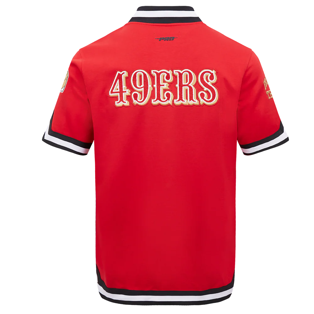 NFL SAN FRANCISCO 49ERS CLASSIC MEN'S WARM UP JACKE (RED/BLACK) - Image 3