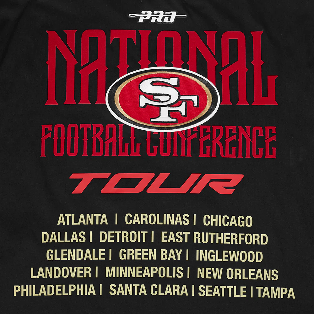 NFL SAN FRANCISCO 49ERS CITY TOUR 2.0 MEN'S COTTON JERSEY DROP SHOULDER TEE (BLACK) - Image 6