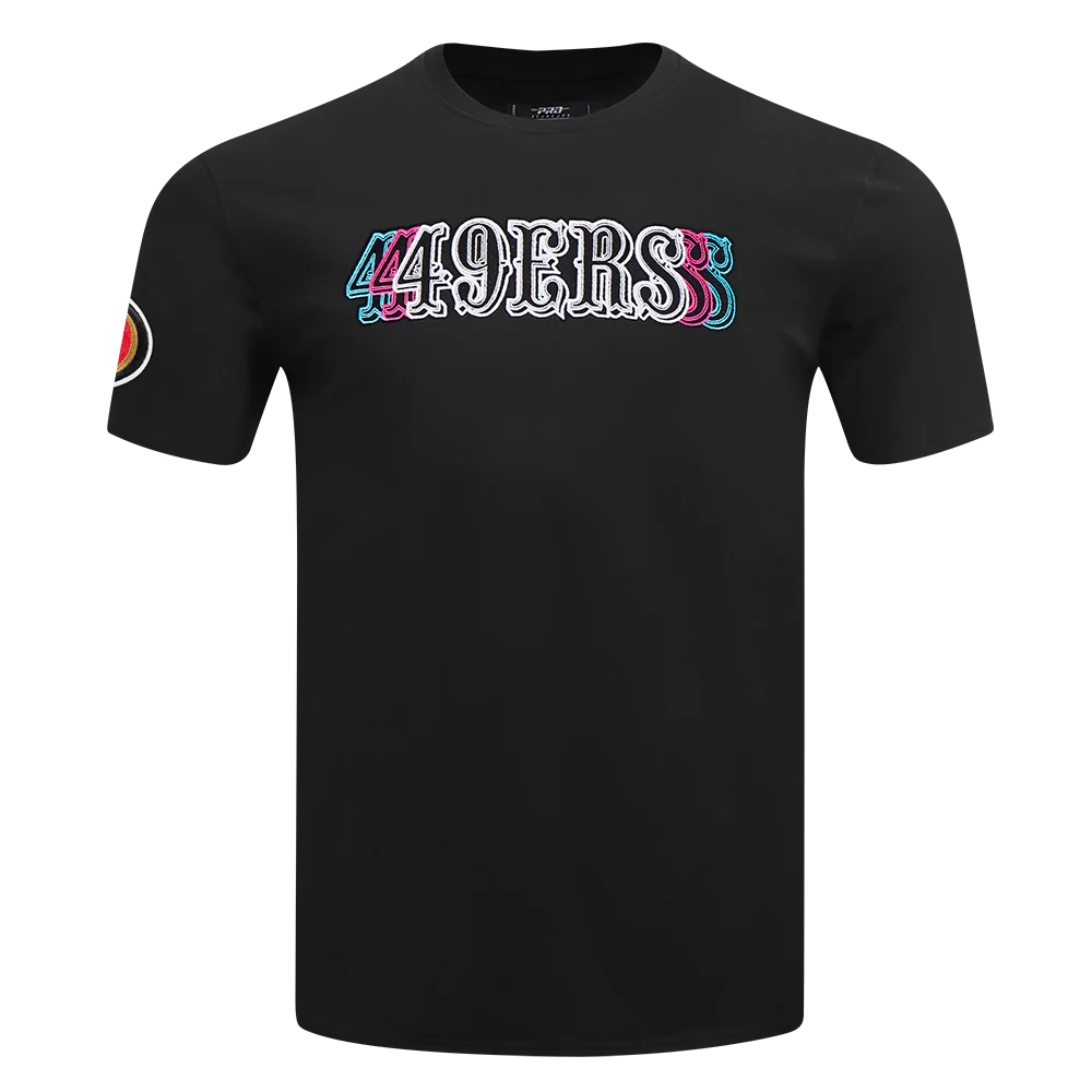 NFL SAN FRANCISCO 49ERS ECHO LOGO MEN'S SINGLE JERSEY TEE (BLACK)