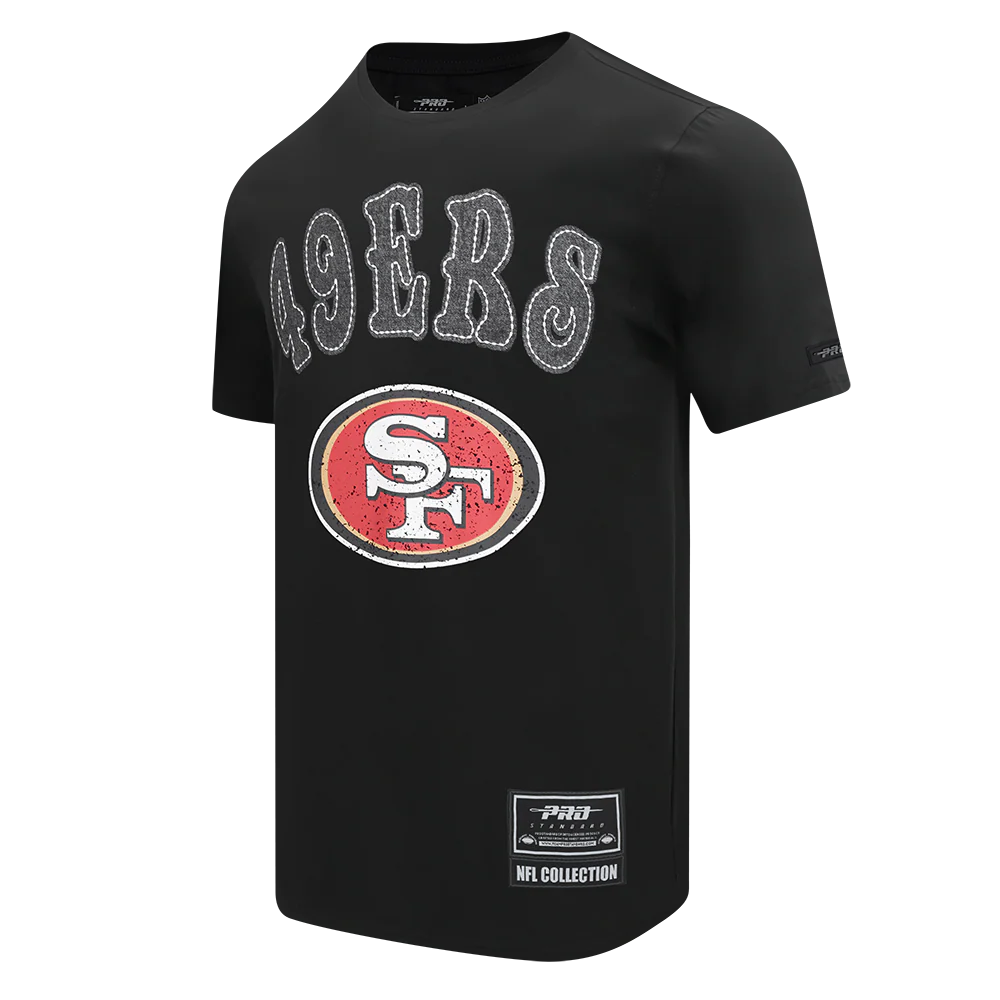 NFL SAN FRANCISCO 49ERS REBEL ATHLETICS STACKED LOGO MEN'S SJ TEE (BLACK) - Image 2