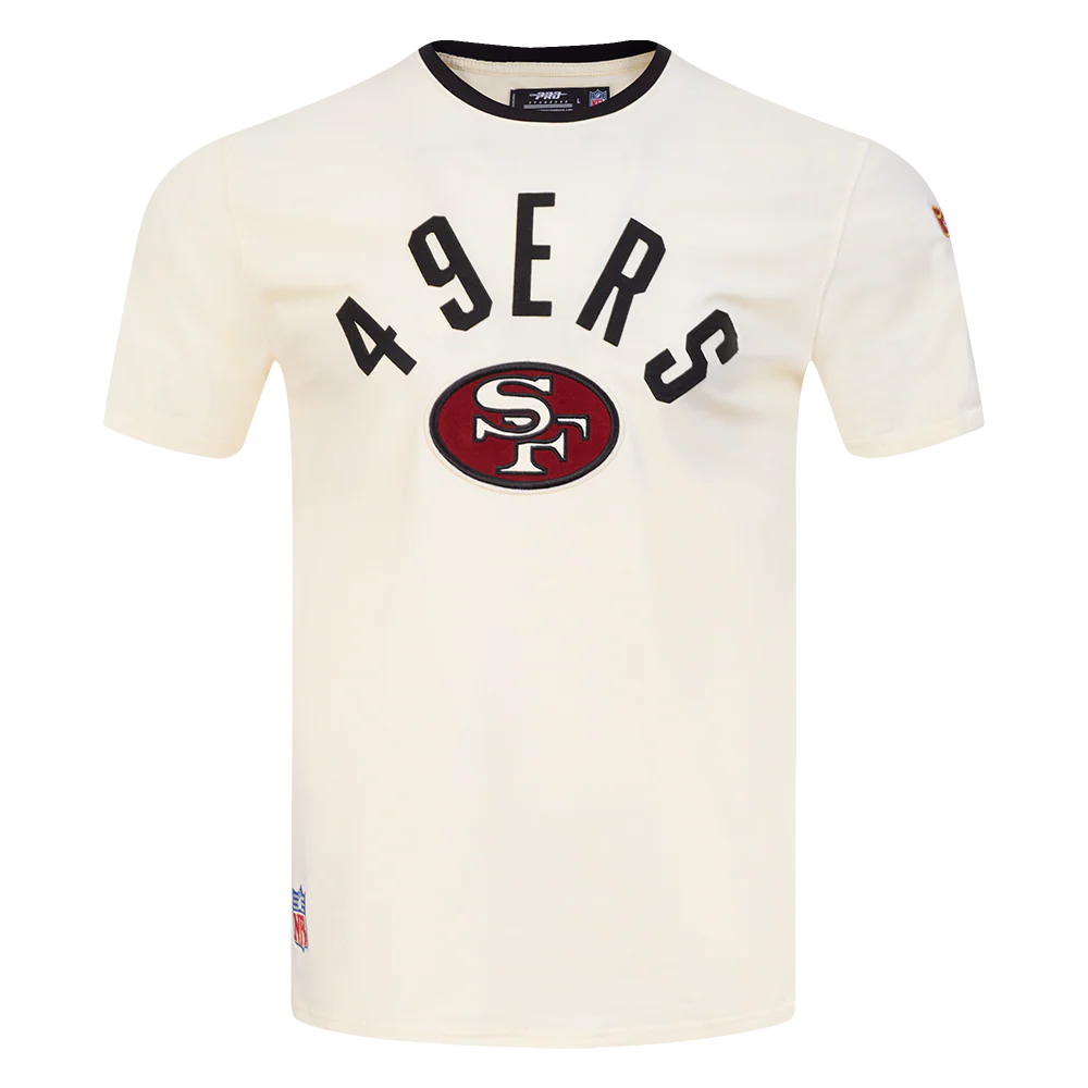 NFL SAN FRANCISCO 49ERS MODERN ORIGINALS MEN'S RINGER TEE (EGGSHELL/ BLACK) - Image 3