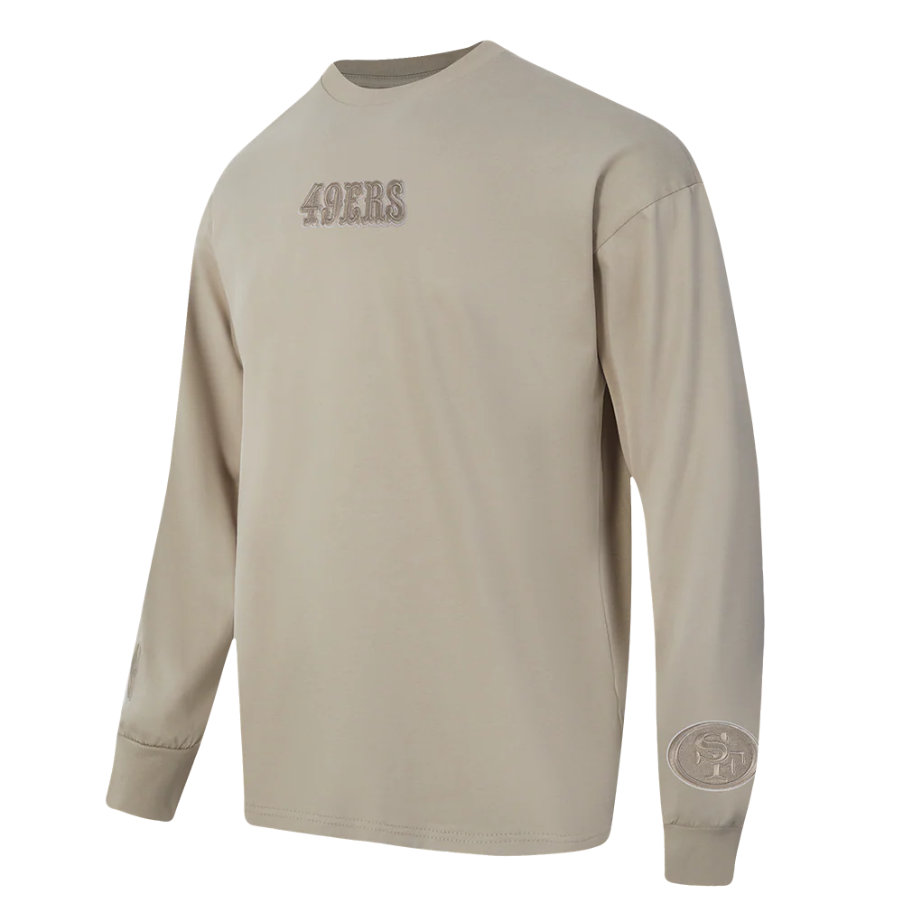 NFL SAN FRANCISCO 49ERS WINGSPAN MEN'S DROP SHOULDER LS TEE (TAUPE) - Image 3