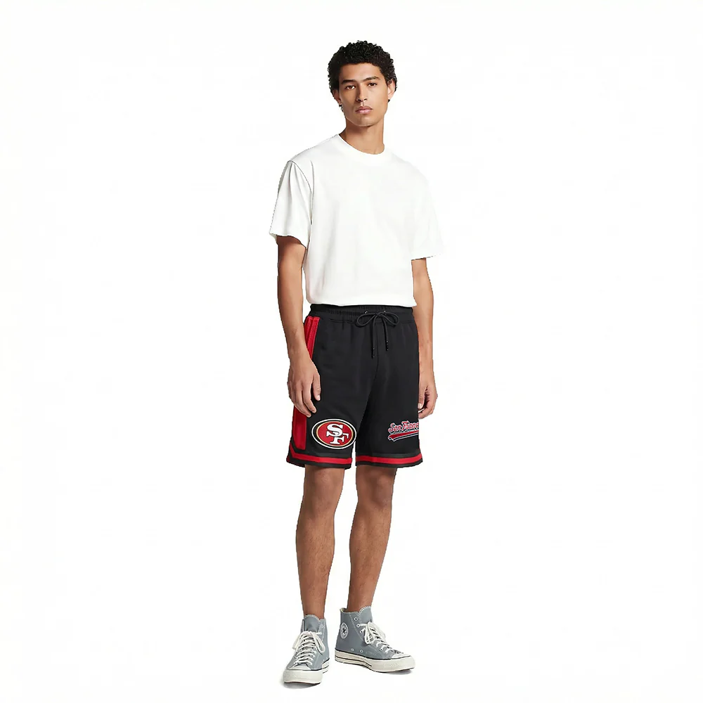 NFL SAN FRANCISCO 49ERS SCRIPT TAIL MEN'S DOUBLE KNIT 2.0 SHORT (BLACK/RED) - Image 3