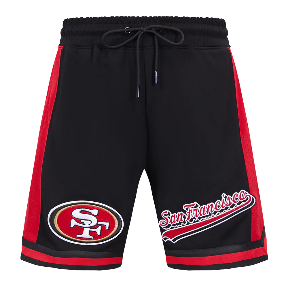 NFL SAN FRANCISCO 49ERS SCRIPT TAIL MEN'S DOUBLE KNIT 2.0 SHORT (BLACK/RED) - Image 7