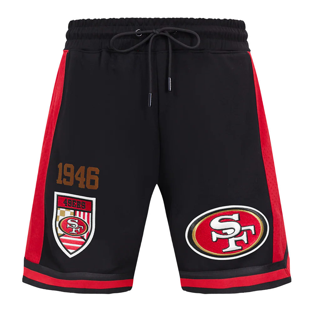 NFL SAN FRANCISCO 49ERS FAST LANE DOUBLE KNIT 2.0 MEN'S SHORT (BLACK/RED) - Image 2