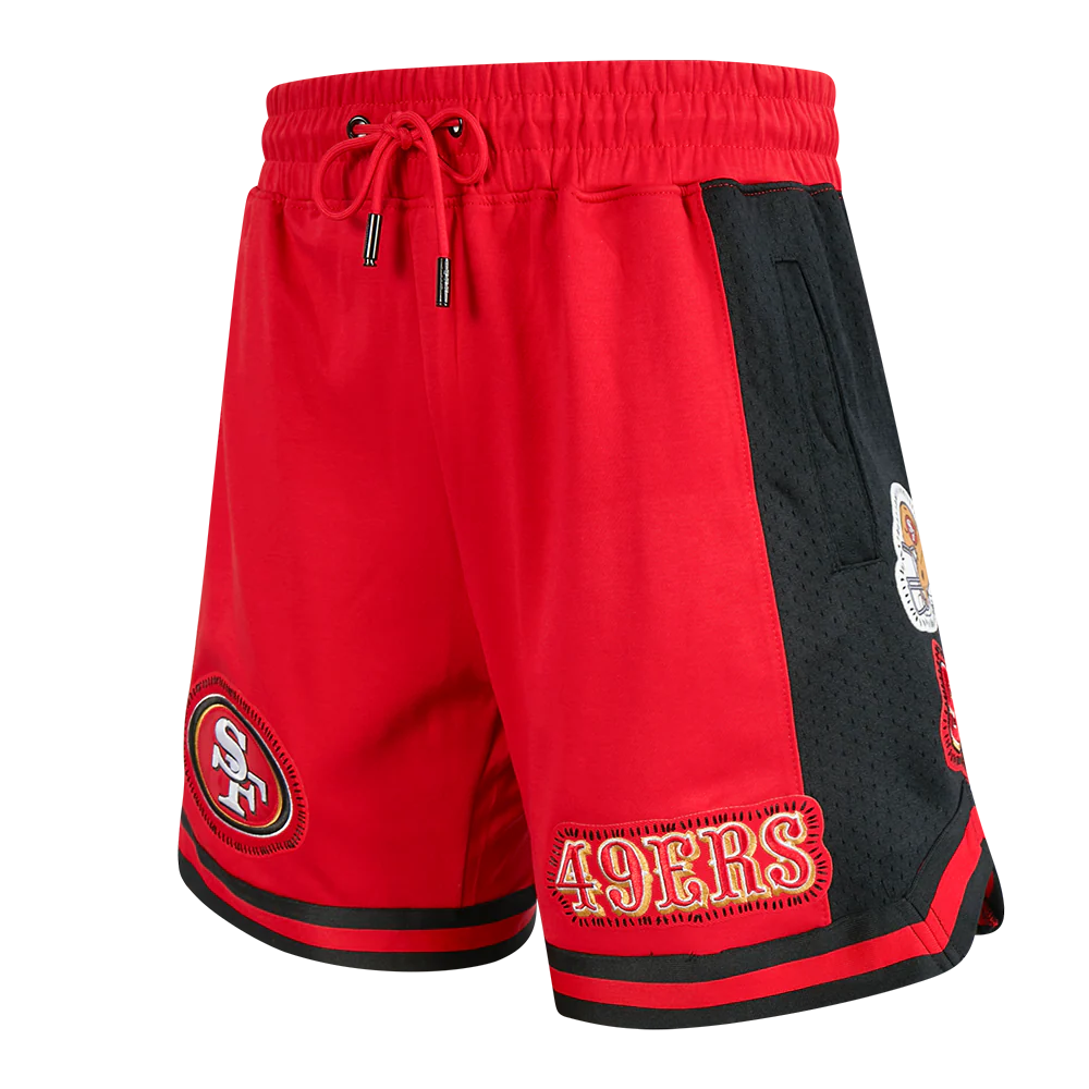 NFL SAN FRANCISCO 49ERS DIY PICK STITCH MEN'S DOUBLE KNIT 2.0 SHORT (RED/BLACK)
