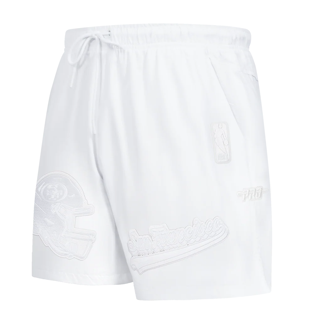 NFL SAN FRANCISCO 49ERS WHITE OUT MEN'S WOVEN SHORT (WHITE)