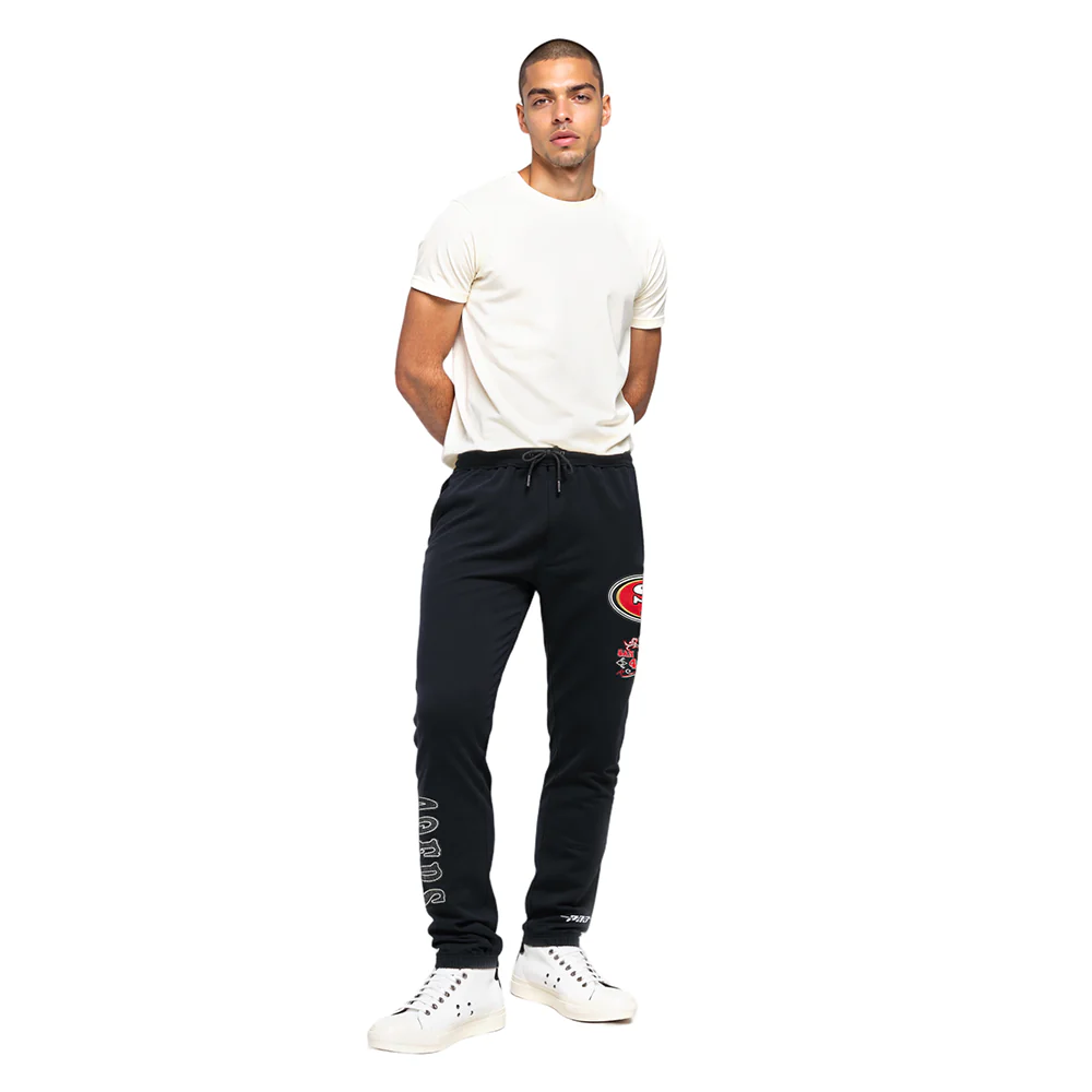NFL SAN FRANCISCO 49ERS REBEL ATHLETICS MEN'S FLC SWEATPANT (BLACK) - Image 2