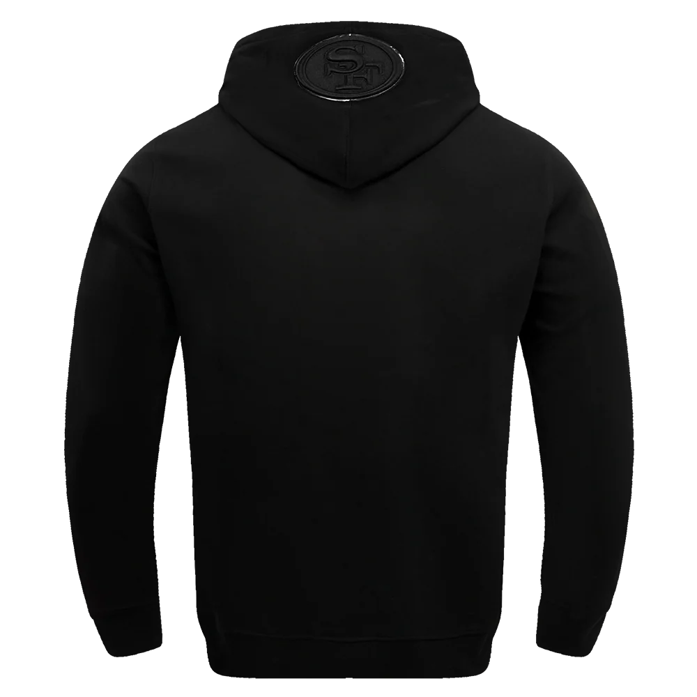 NFL SAN FRANCISCO 49ERS TRIPLE BLACK MEN'S PULLOVER HOODIE (TRIPLE BLACK) - Image 7