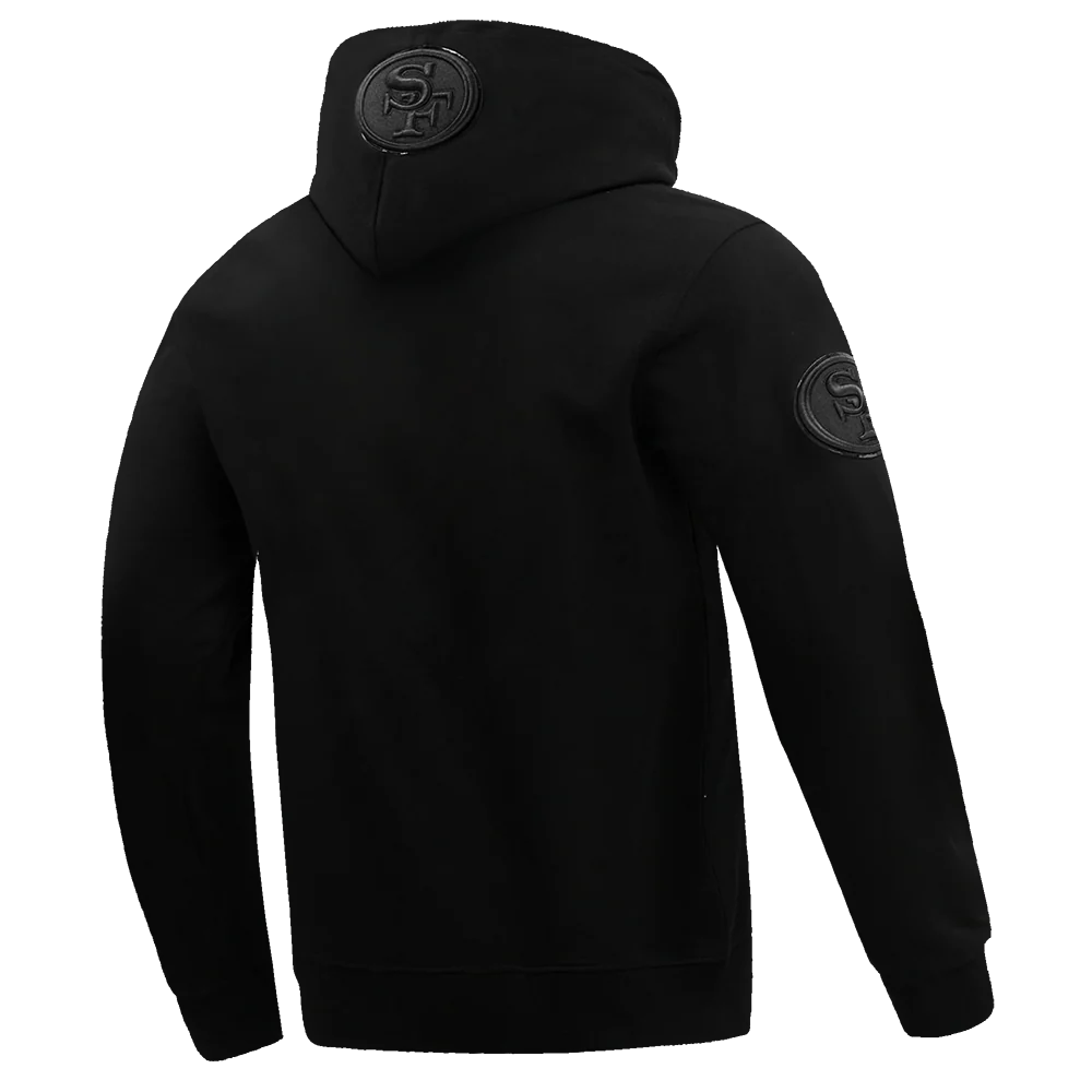 NFL SAN FRANCISCO 49ERS TRIPLE BLACK MEN'S PULLOVER HOODIE (TRIPLE BLACK) - Image 8