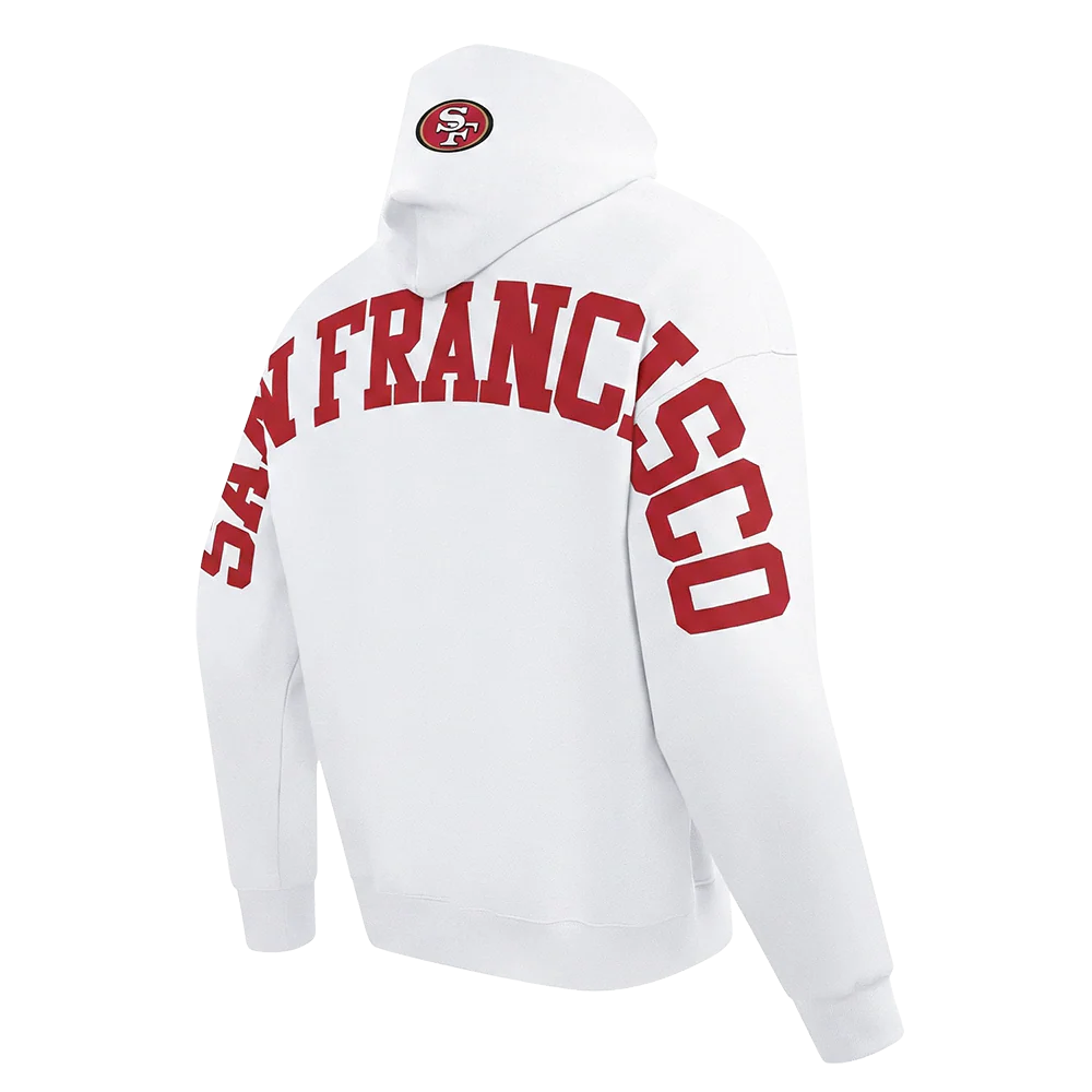 NFL SAN FRANCISCO 49ERS WINGSPAN MEN'S DROP SHOULDER FLC PO HOODIE (WHITE) - Image 4