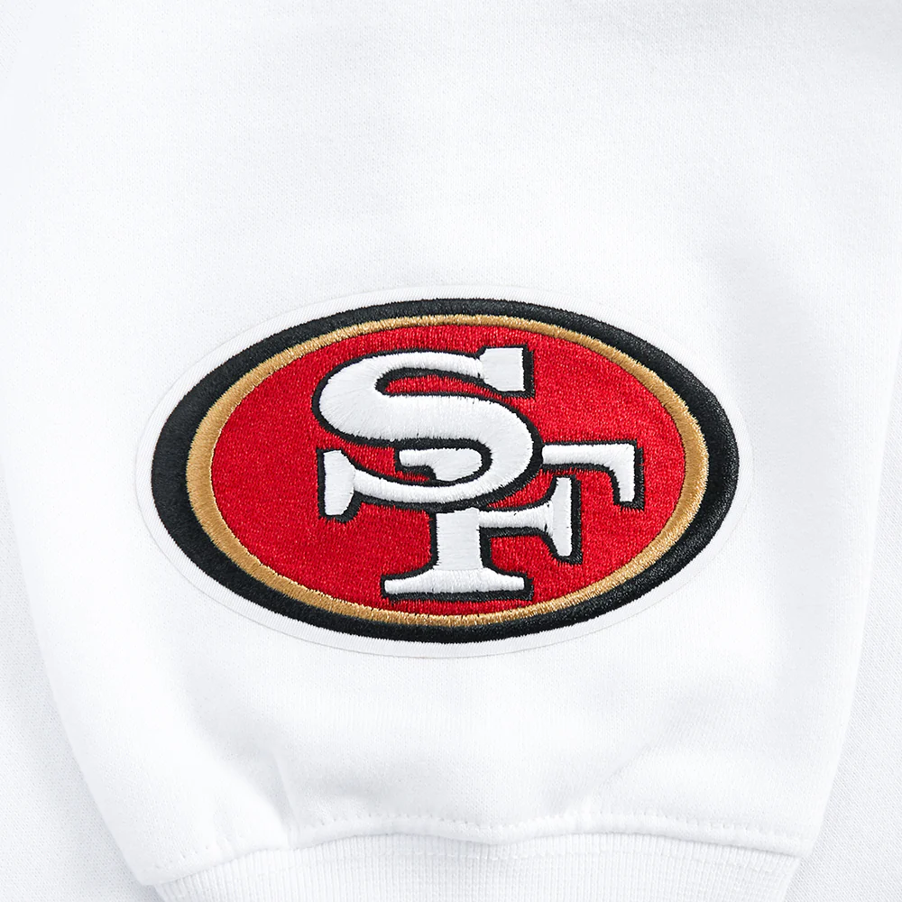 NFL SAN FRANCISCO 49ERS WINGSPAN MEN'S DROP SHOULDER FLC PO HOODIE (WHITE) - Image 6