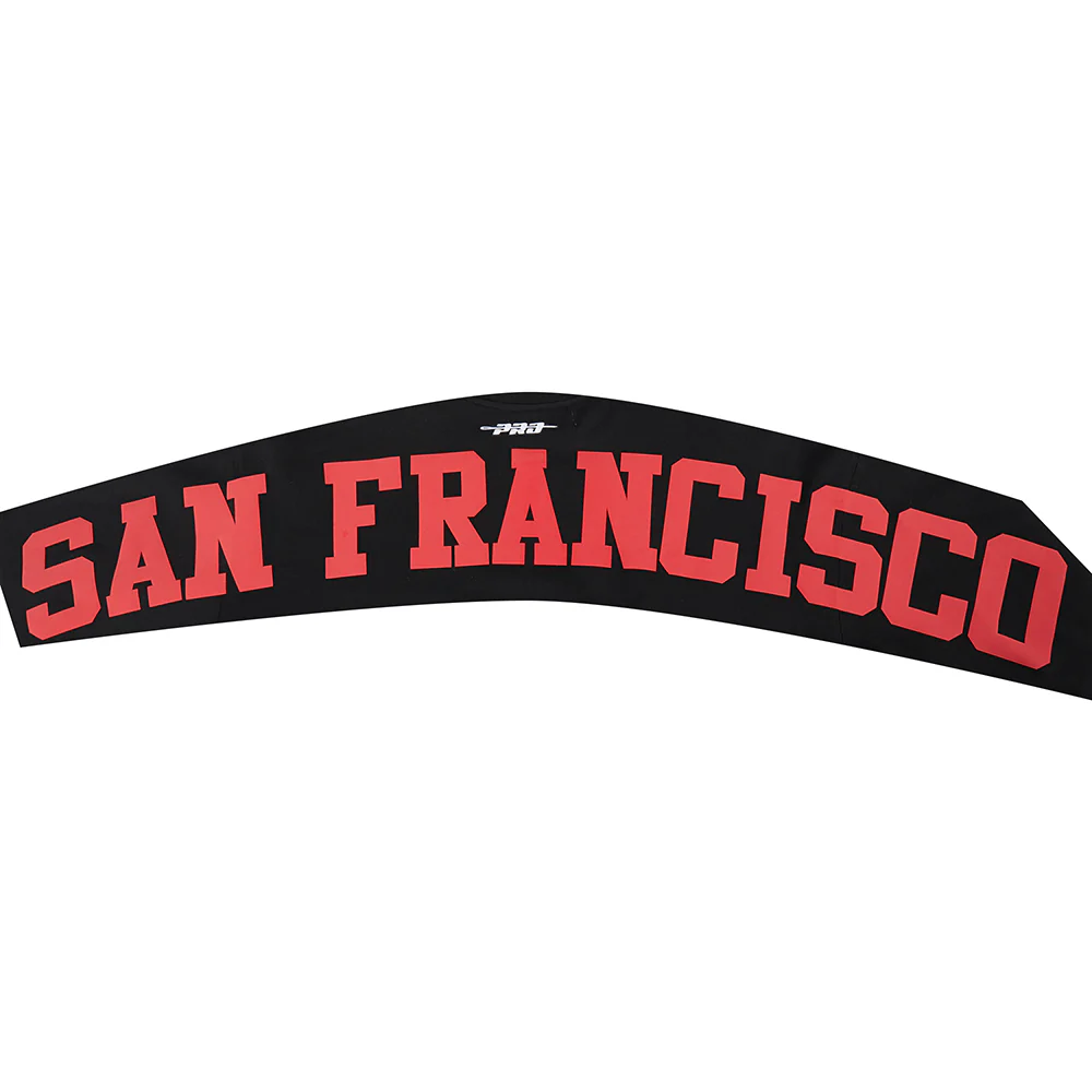 NFL SAN FRANCISCO 49ERS WINGSPAN MEN'S DROP SHOULDER FLEECE CREWNECK (BLACK) - Image 9