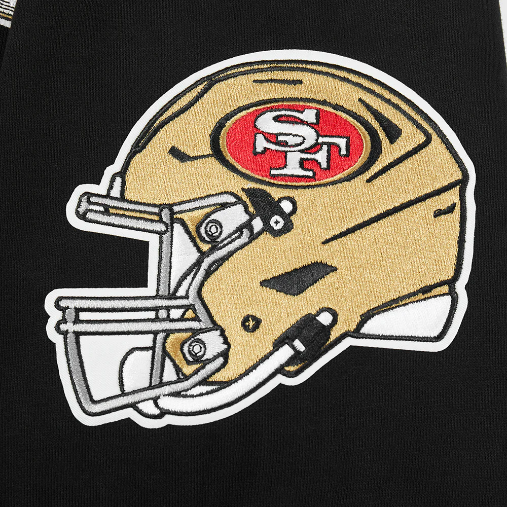NFL SAN FRANCISCO 49ERS TEAM PENNANTS MEN'S RIB FLEECE PULLOVER HOODIE (BLACK/RED/BLACK) - Image 6