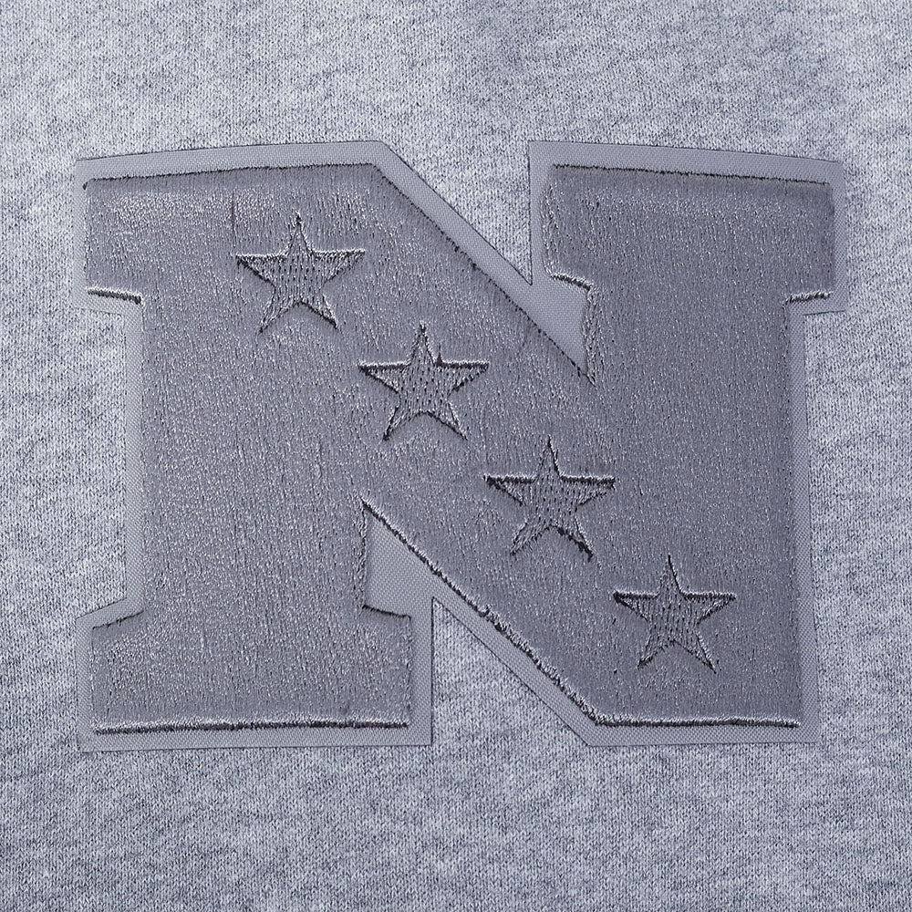 NFL SAN FRANCISCO 49ERS REVERSE FRENCH TERRY MEN'S DROP SHOULDER FLEECE PULLOVER HOODIE (DARK HEATHER GRAY) - Image 6