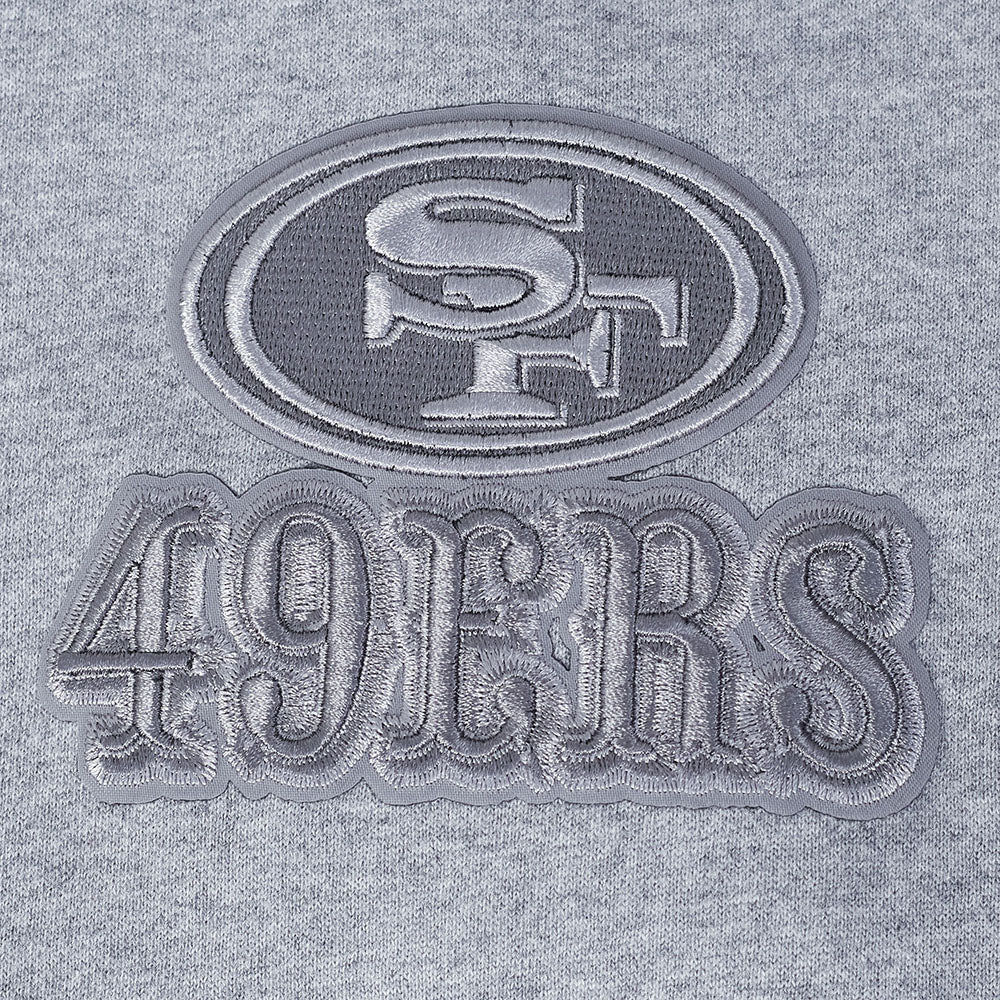 NFL SAN FRANCISCO 49ERS REVERSE FRENCH TERRY MEN'S DROP SHOULDER FLEECE PULLOVER HOODIE (DARK HEATHER GRAY) - Image 8