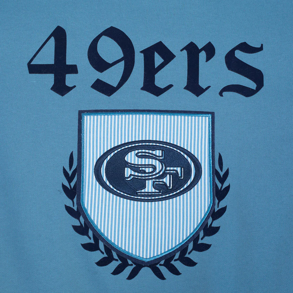 NFL SAN FRANCISCO 49ERS COUNTRY CLUB MEN'S DROP SHOULDER FLEECE CREWNECK (STEEL BLUE) - Image 6