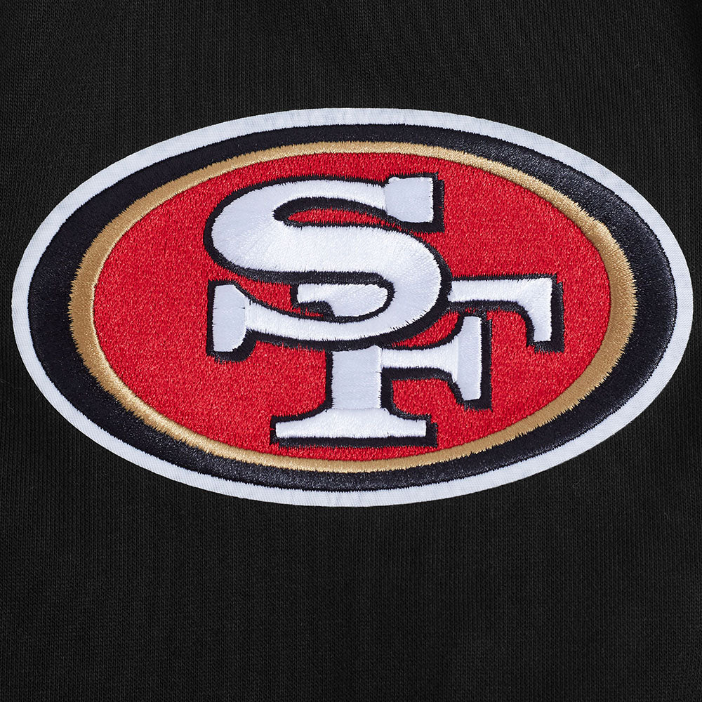 NFL SAN FRANCISCO 49ERS ECHO LOGO MEN'S FLEECE PULLOVER HOODIE (BLACK) - Image 5