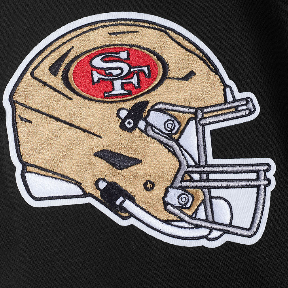 NFL SAN FRANCISCO 49ERS ECHO LOGO MEN'S FLEECE PULLOVER HOODIE (BLACK) - Image 6