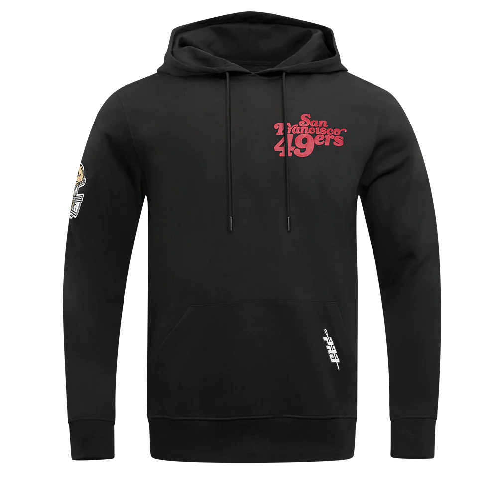 NFL SAN FRANCISCO 49ERS SOUVENIR MEN'S FLEECE PULLOVER HOODIE (BLACK) - Image 3
