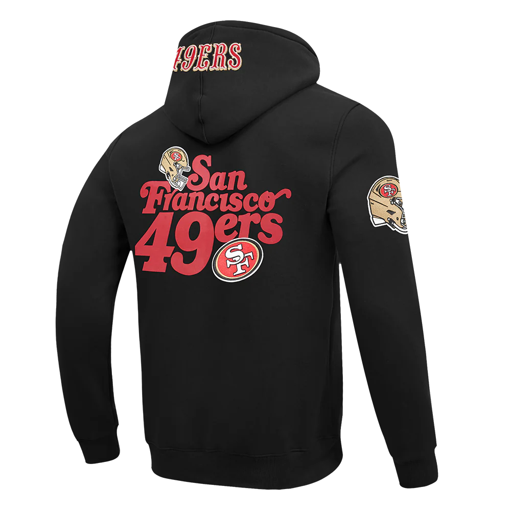 NFL SAN FRANCISCO 49ERS SOUVENIR MEN'S FLEECE PULLOVER HOODIE (BLACK) - Image 6