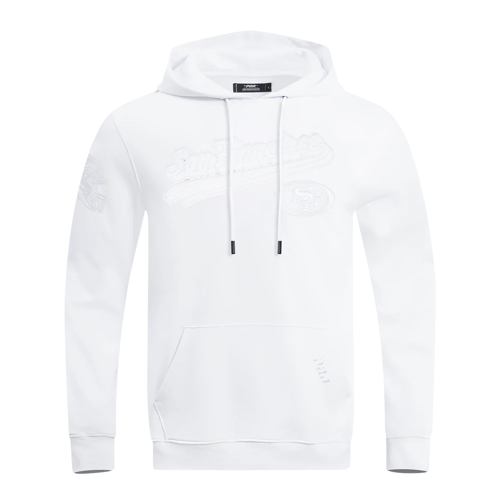 NFL SAN FRANCISCO 49ERS WHITE OUT MEN'S DOUBLE KNIT PULLOVER HOODIE (WHITE) - Image 3