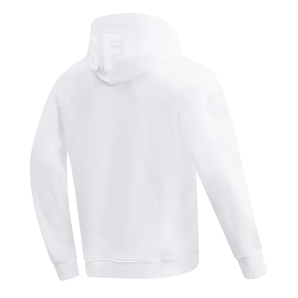 NFL SAN FRANCISCO 49ERS WHITE OUT MEN'S DOUBLE KNIT PULLOVER HOODIE (WHITE) - Image 6