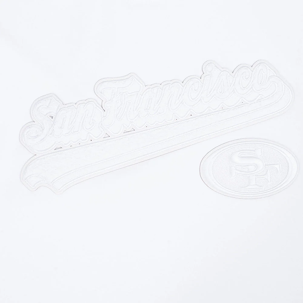 NFL SAN FRANCISCO 49ERS WHITE OUT MEN'S DOUBLE KNIT PULLOVER HOODIE (WHITE) - Image 9