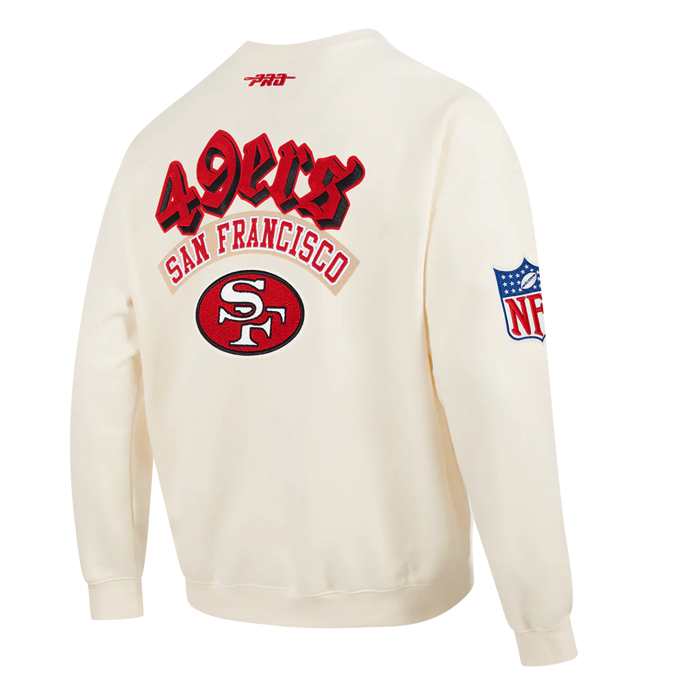 NFL SAN FRANCISCO 49ERS BEST OF MEN'S DROP SHOULDER FLC CREWNECK (EGGSHELL) - Image 12