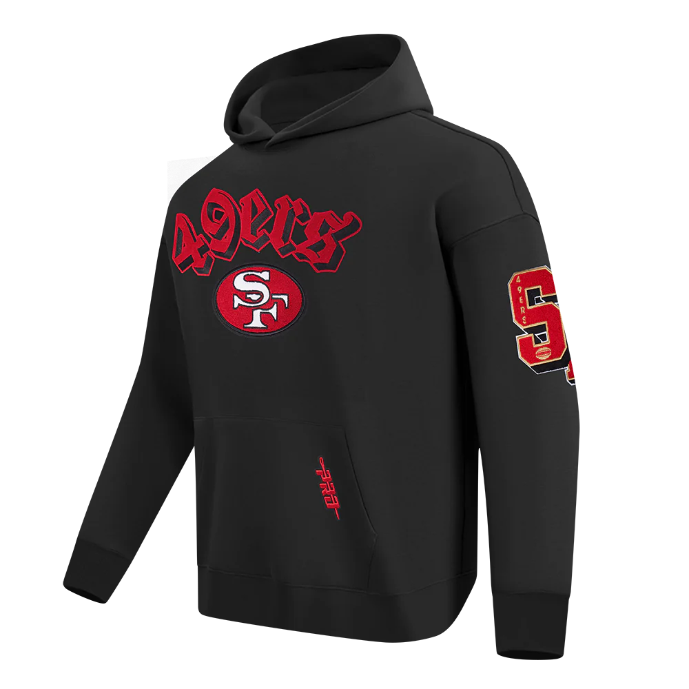 NFL SAN FRANCISCO 49ERS BEST OF MEN'S DROP SHOULDER FLC PO HOODIE (BLACK) - Image 5