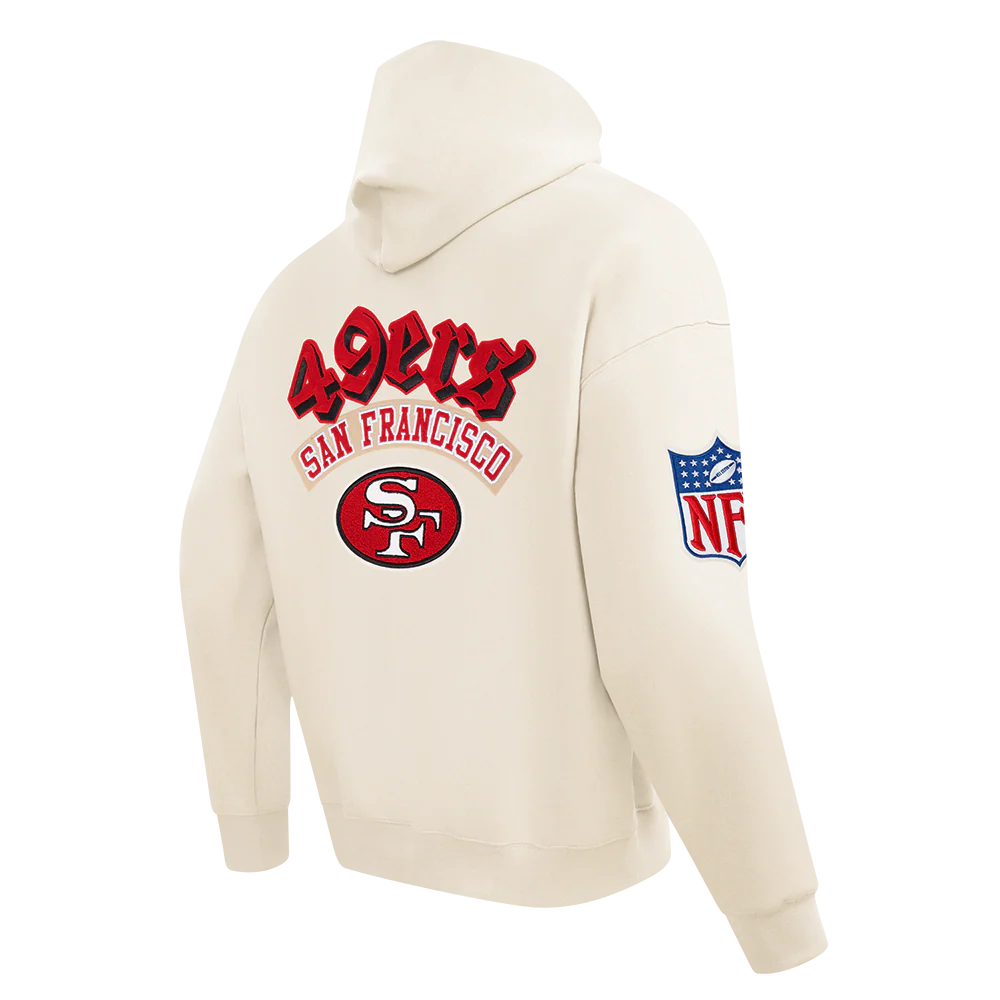 NFL SAN FRANCISCO 49ERS BEST OF MEN'S DROP SHOULDER FLC PO HOODIE (EGGSHELL) - Image 12
