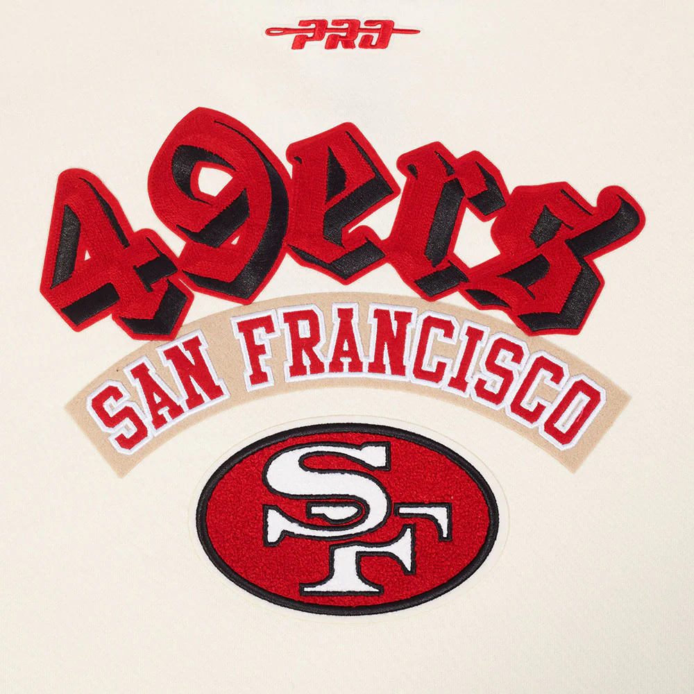 NFL SAN FRANCISCO 49ERS BEST OF MEN'S DROP SHOULDER FLC PO HOODIE (EGGSHELL) - Image 8