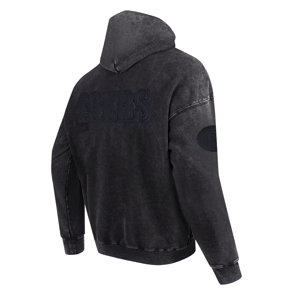 NFL SAN FRANCISCO 49ERS WASHED VANGUARD MEN'S ENZYME WASH DROP SHOUL (WASHED BLACK) - Image 10