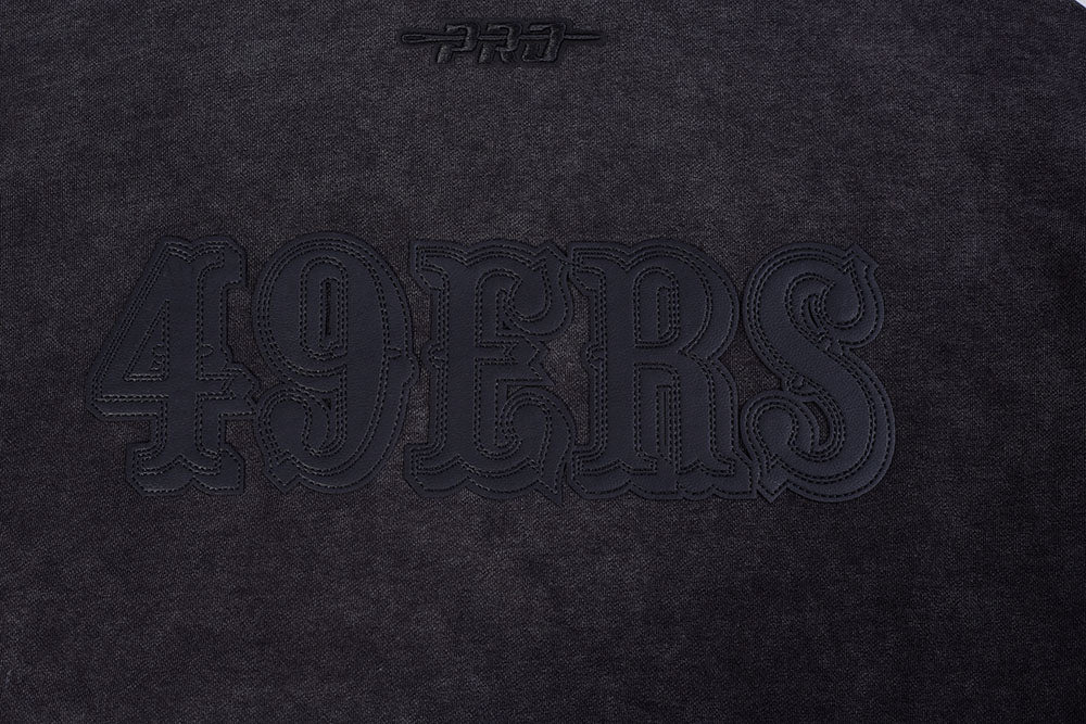 NFL SAN FRANCISCO 49ERS WASHED VANGUARD MEN'S ENZYME WASH DROP SHOUL (WASHED BLACK) - Image 5