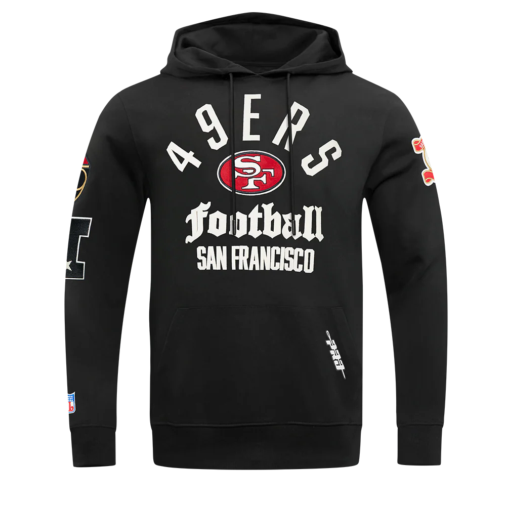 NFL SAN FRANCISCO 49ERS MODERN ORIGINALS MEN'S FLC PO HOODIE (BLACK) - Image 3