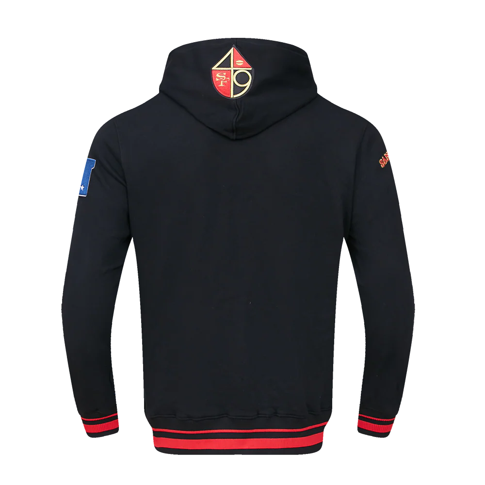 NFL SAN FRANCISCO 49ERS RETRO CLASSIC MEN'S PULLOVER HOODIE (BLACK/RED/BLACK) - Image 3