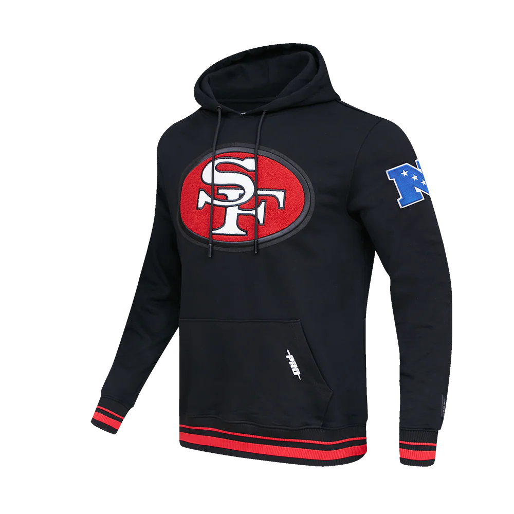 NFL SAN FRANCISCO 49ERS RETRO CLASSIC MEN'S PULLOVER HOODIE (BLACK/RED/BLACK) - Image 4