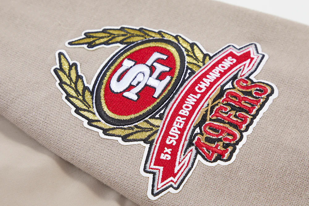NFL SAN FRANCISCO 49ERS HYBRID MEN'S WOVEN FULL ZIP PULLOVER HOODIE (KHAKI) - Image 10