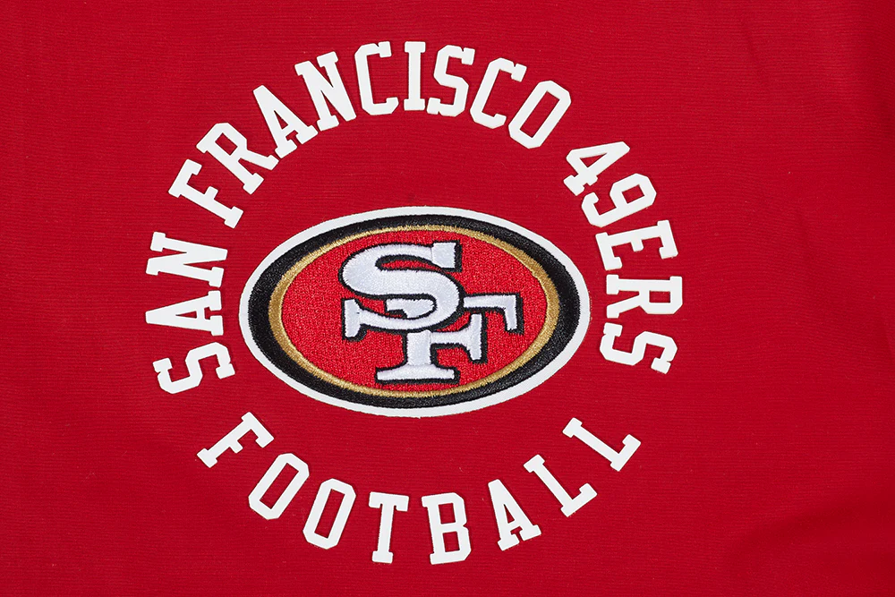 NFL SAN FRANCISCO 49ERS HYBRID WOVEN MEN'S FULL ZIP PULLOVER HOODIE (RED) - Image 5