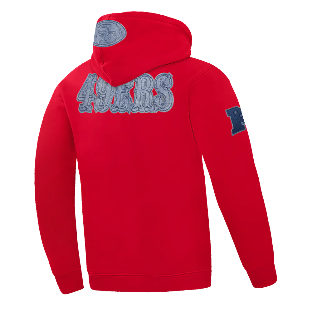 NFL SAN FRANCISCO 49ERS VARSITY BLUES MEN'S PULLOVER HOODIE (RED) - Image 4