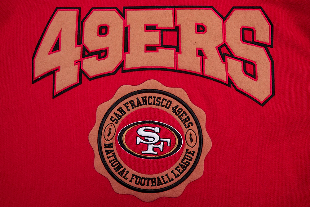 NFL SAN FRANCISCO 49ERS CREST EMBLEM RIB FLC PO HOODIE (RED/BLACK) - Image 6