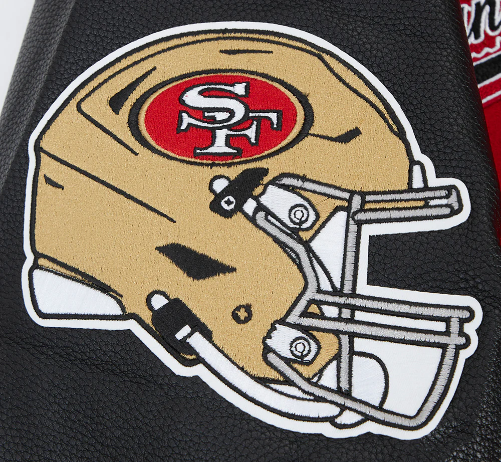 NFL SAN FRANCISCO 49ERS SCRIPT TAIL MEN'S RIB WOOL VARSITY (RED/BLACK) - Image 9