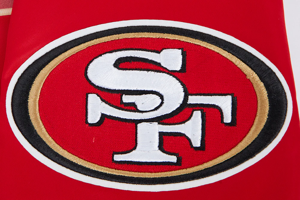 NFL SAN FRANCISCO 49ERS SCRIPT TAIL MEN'S SATIN JACKET (RED/BLACK) - Image 13